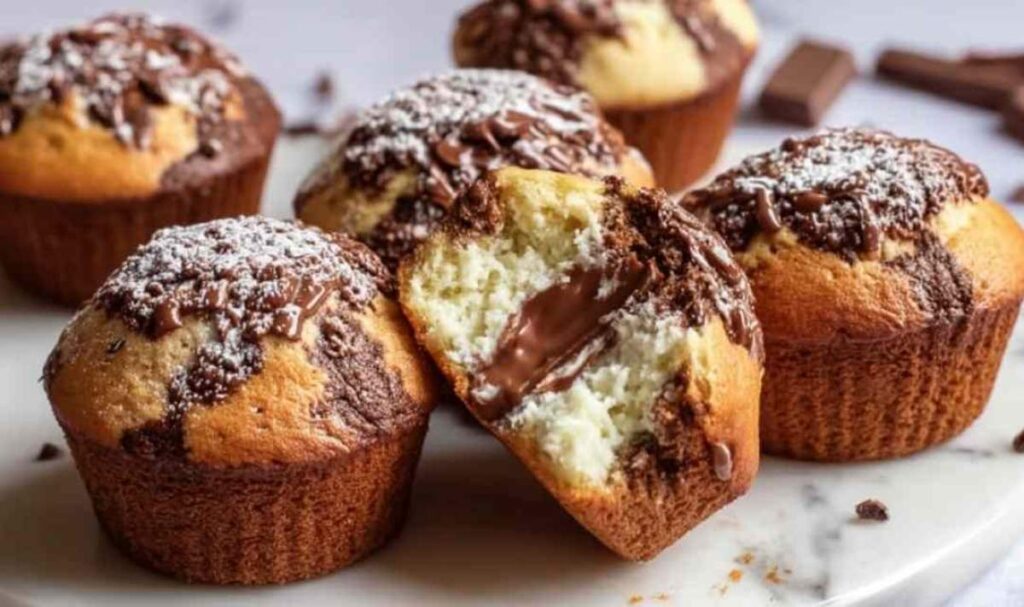 Kinder-Bueno-Muffins mit Mascarponefüllung