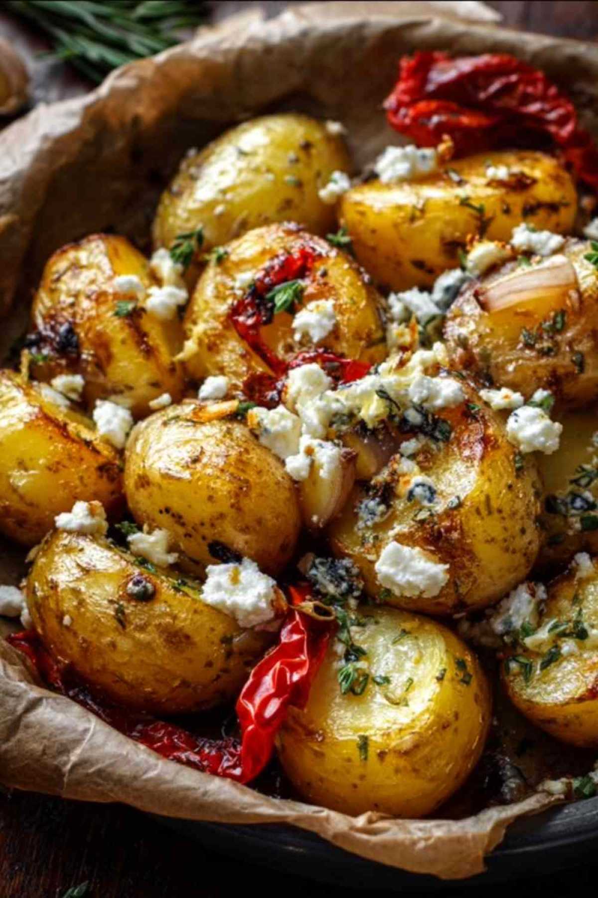 Knusprige Ofen-Kartoffeln mit Feta