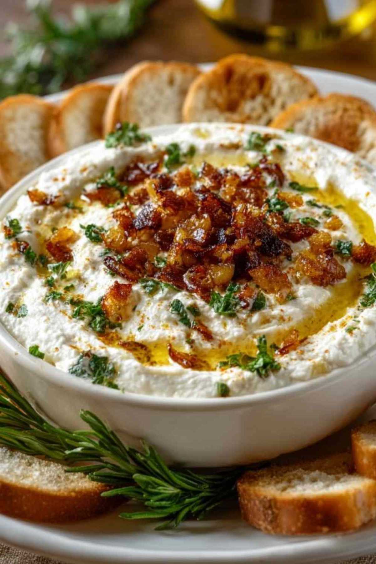 Knuspriger Feta-Aufstrich mit Knoblauch