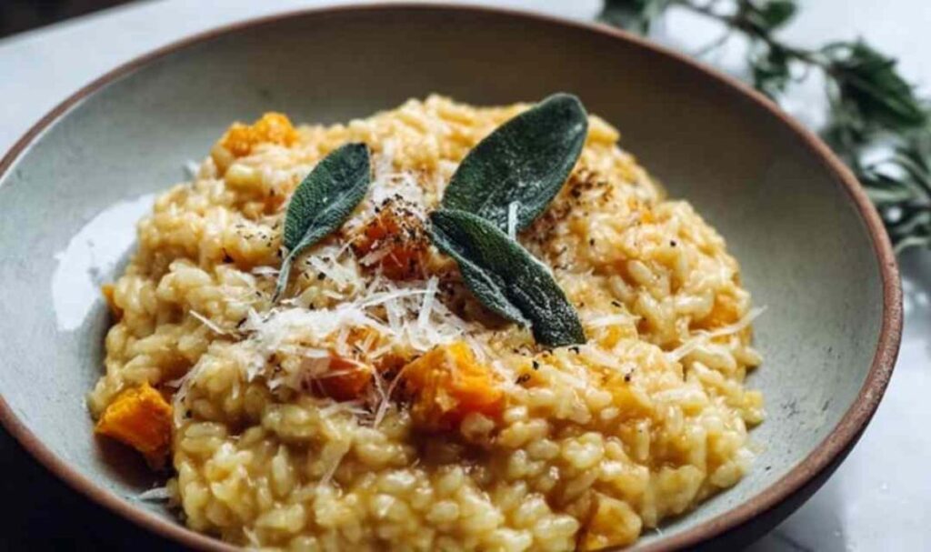 Kürbis-Risotto mit Salbei und Parmesan