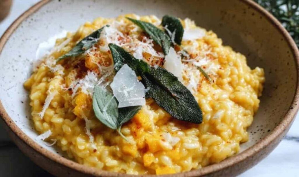 Kürbis-Risotto mit Salbei und Parmesan