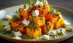 Kürbiswürfel Ofen Feta