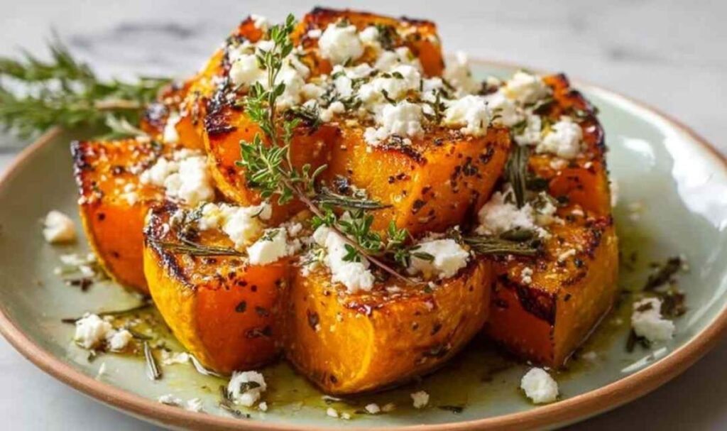 Kürbiswürfel Ofen Feta