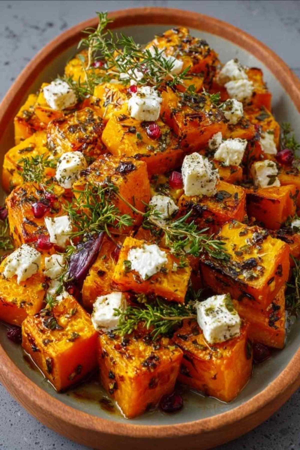 Kürbiswürfel Ofen Feta