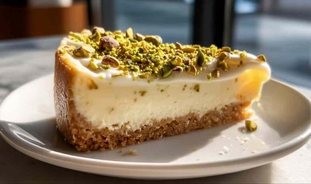 Marzipan-Cheesecake mit Pistazienboden