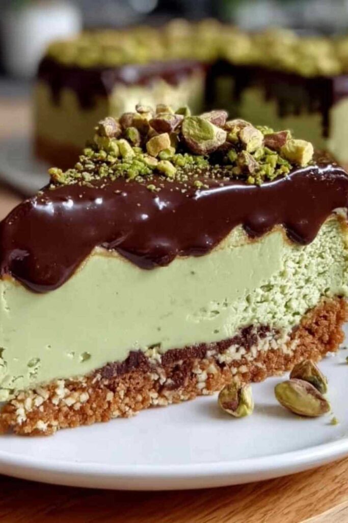 Pistazien-Schokoladen-Käsekuchen ohne Backen – Cremig & Lecker
