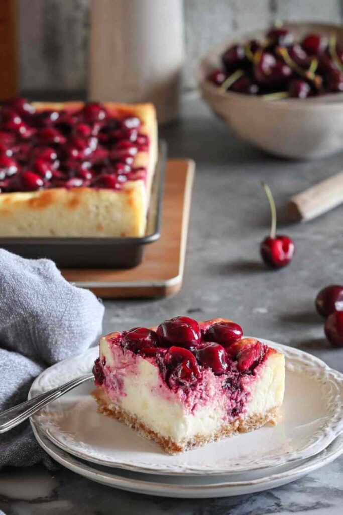 Proteinreicher Hüttenkäse-Kirschauflauf