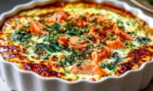 Räucherlachs-Spinat-Casserole