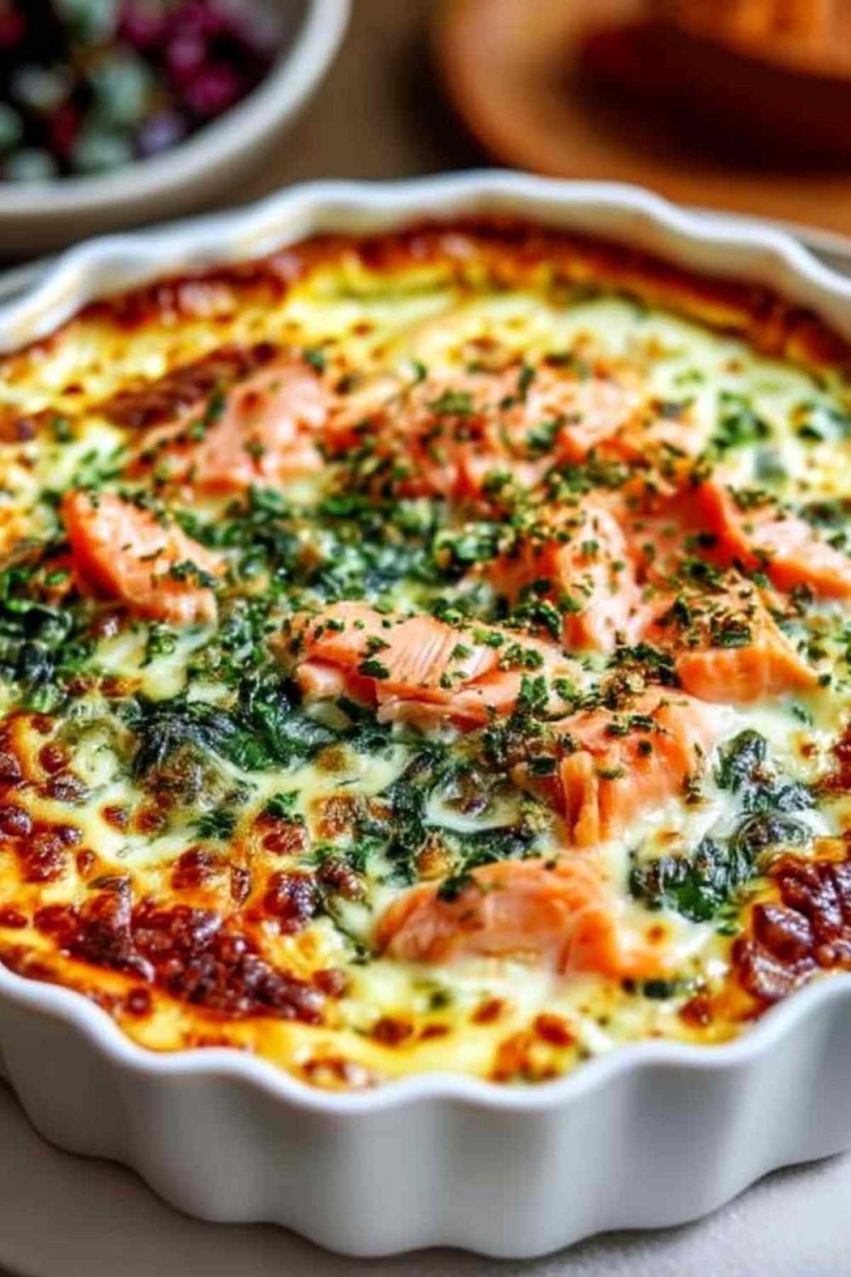 Räucherlachs-Spinat-Casserole