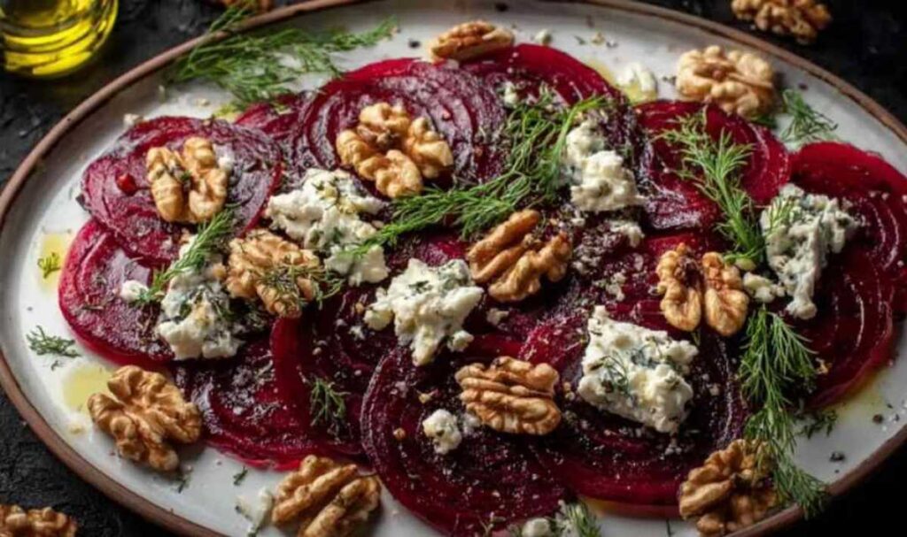 Rote-Bete-Carpaccio mit Ziegenkäse
