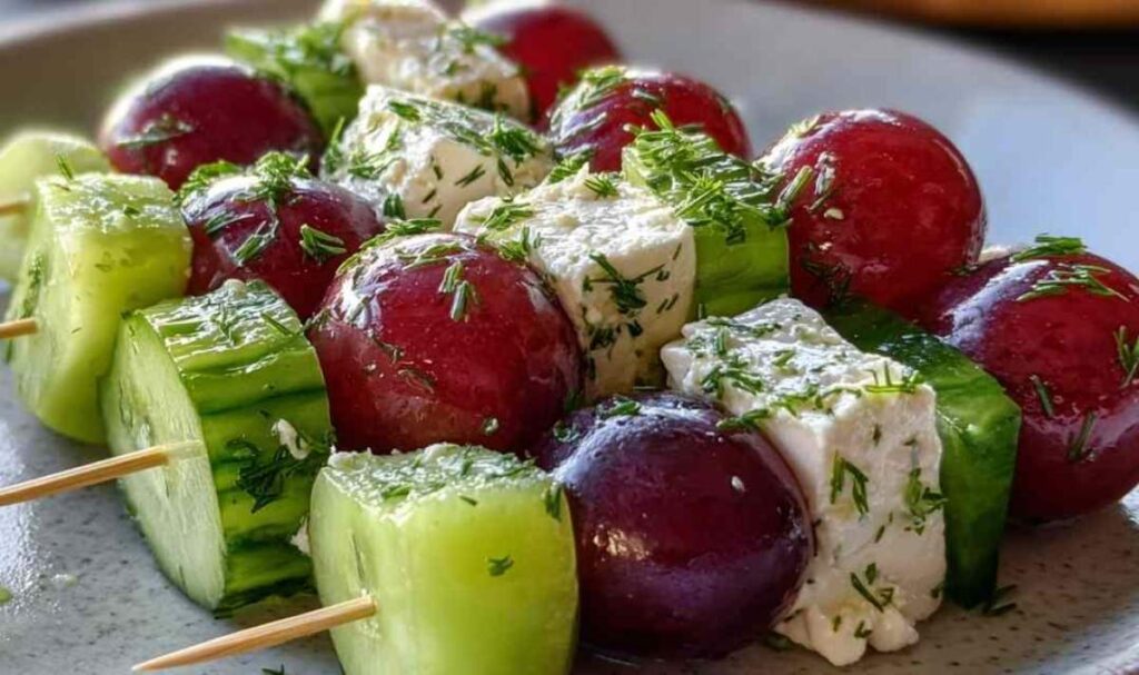 Snack-Spieße mit Trauben