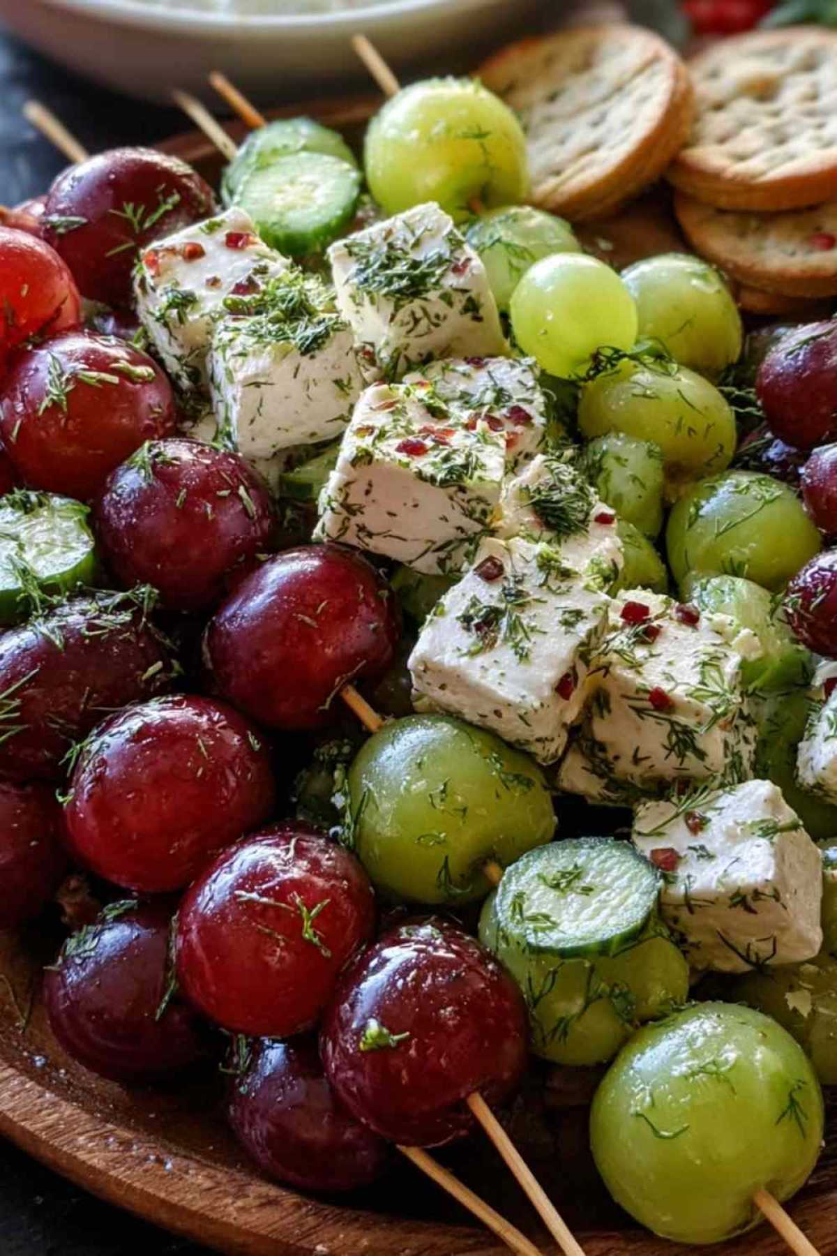 Snack-Spieße mit Trauben