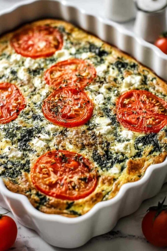 Spinat-Feta-Auflauf mit Tomaten