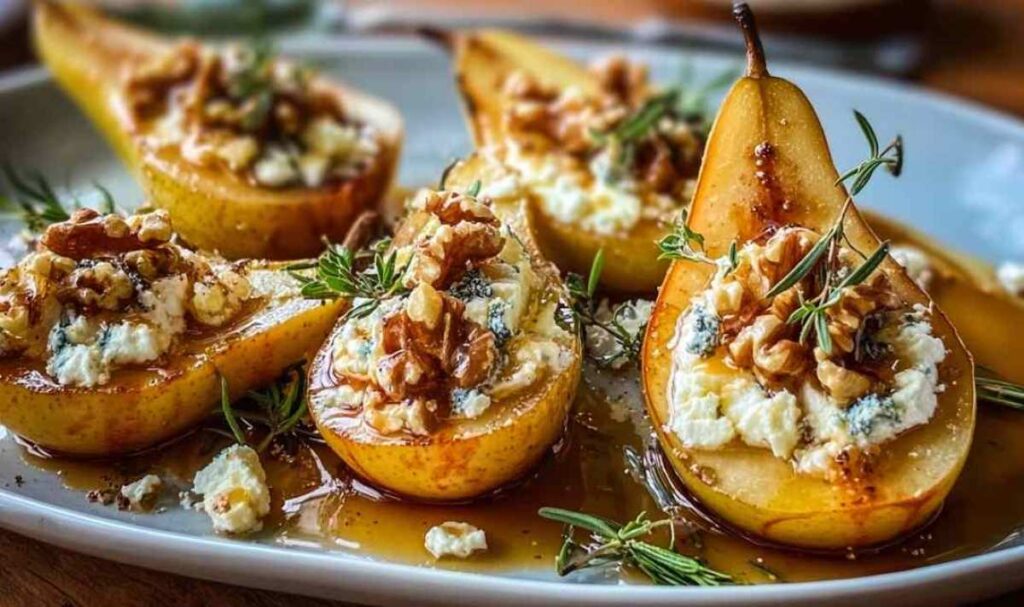 Warme Birnen mit Ziegenkäse