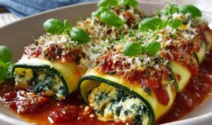 Zucchini-Cannelloni mit Feta