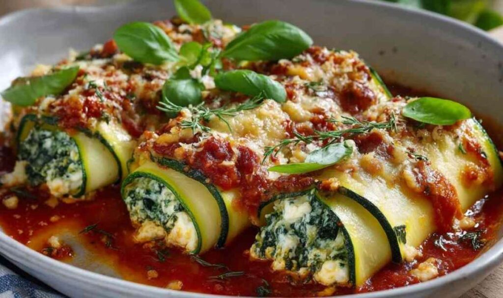 Zucchini-Cannelloni mit Feta