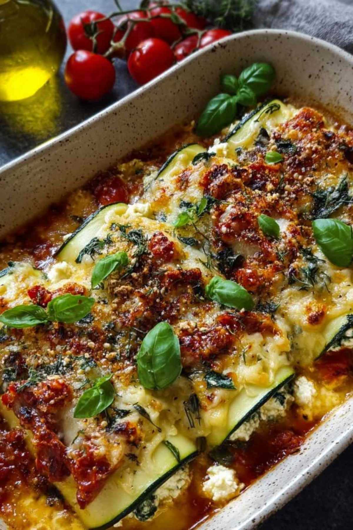 Zucchini-Cannelloni mit Feta