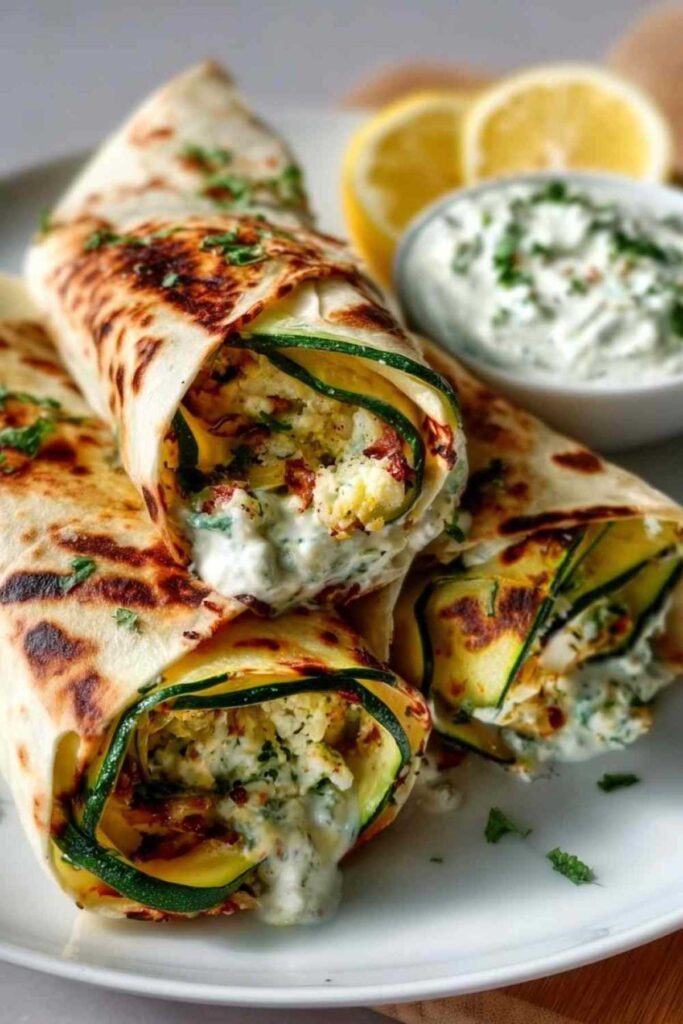 Zucchini-Feta-Wraps