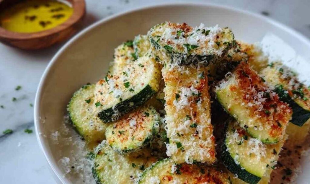 Zucchinipommes mit Knoblauchöl