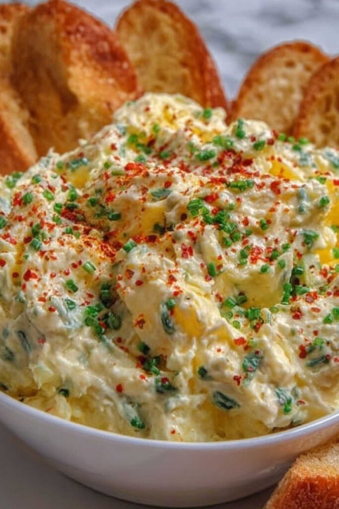 Bayrischer Partykäseaufstrich dick auf frisches Bauernbrot gestrichen mit Radieschen garniert