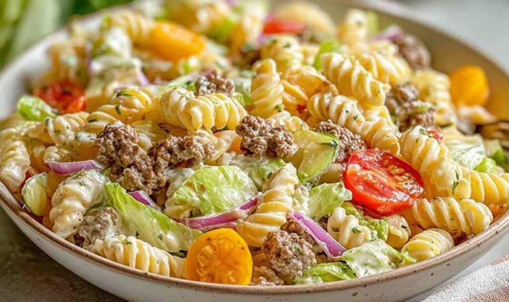 Big Mac Pasta Salat