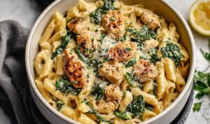 Gesunde Knoblauch-Parmesan-Hähnchen-Pasta (1)