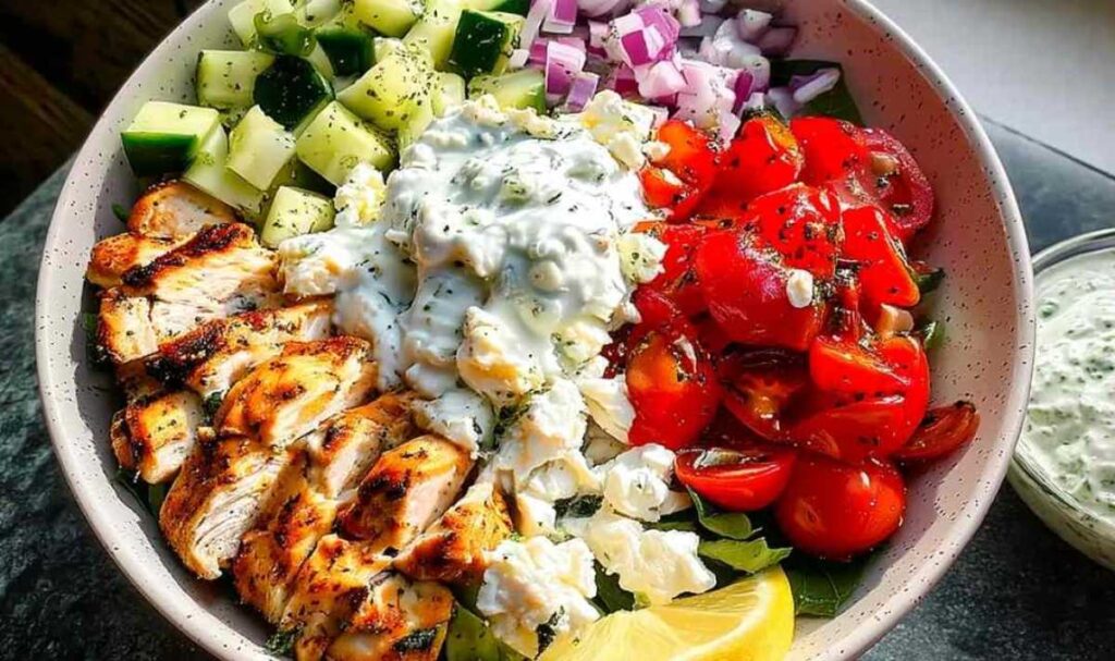 Griechische Hähnchen Bowl