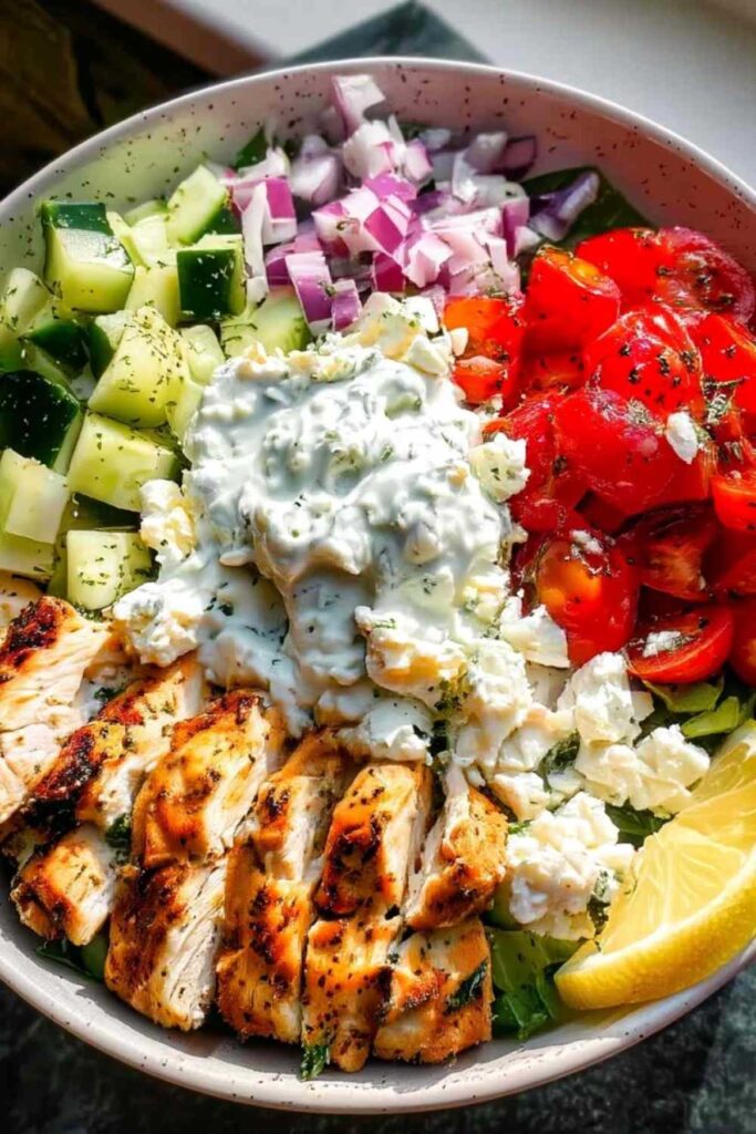 Griechische Hähnchen Bowl