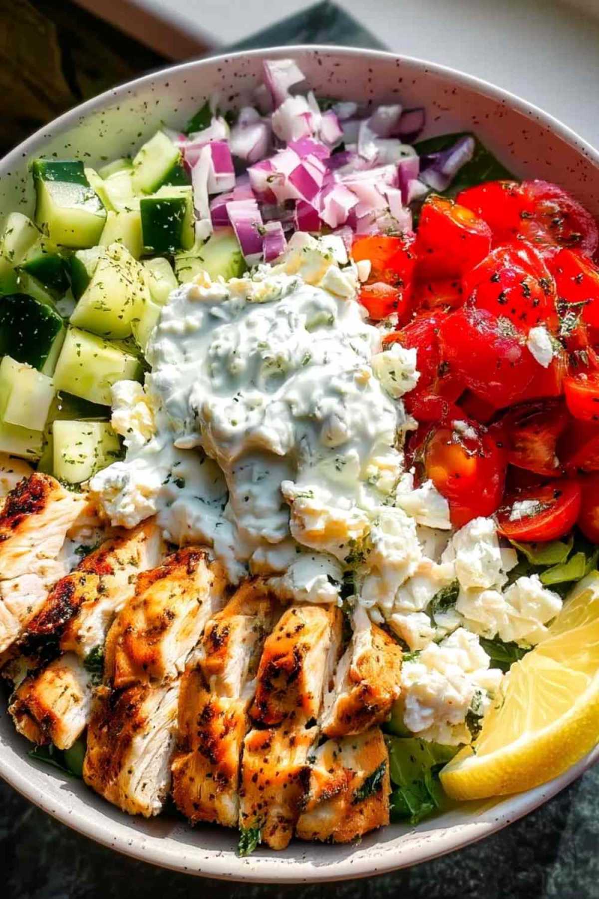 Griechische Hähnchen Bowl