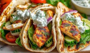 Griechische Hähnchen Pitas