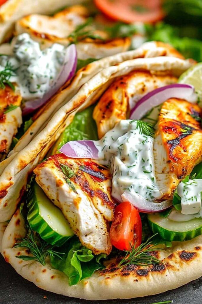 Griechische Hähnchen Pitas