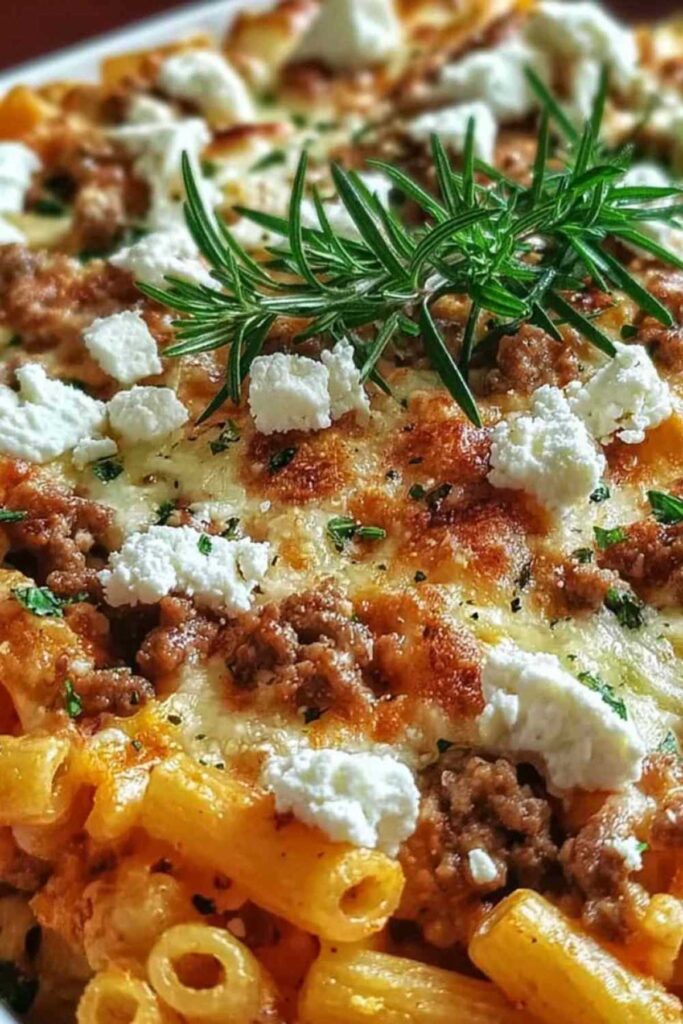 Griechischer Nudel-Auflauf mit Feta