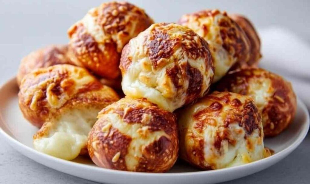 Knoblauch-Käse-Brezelbällchen