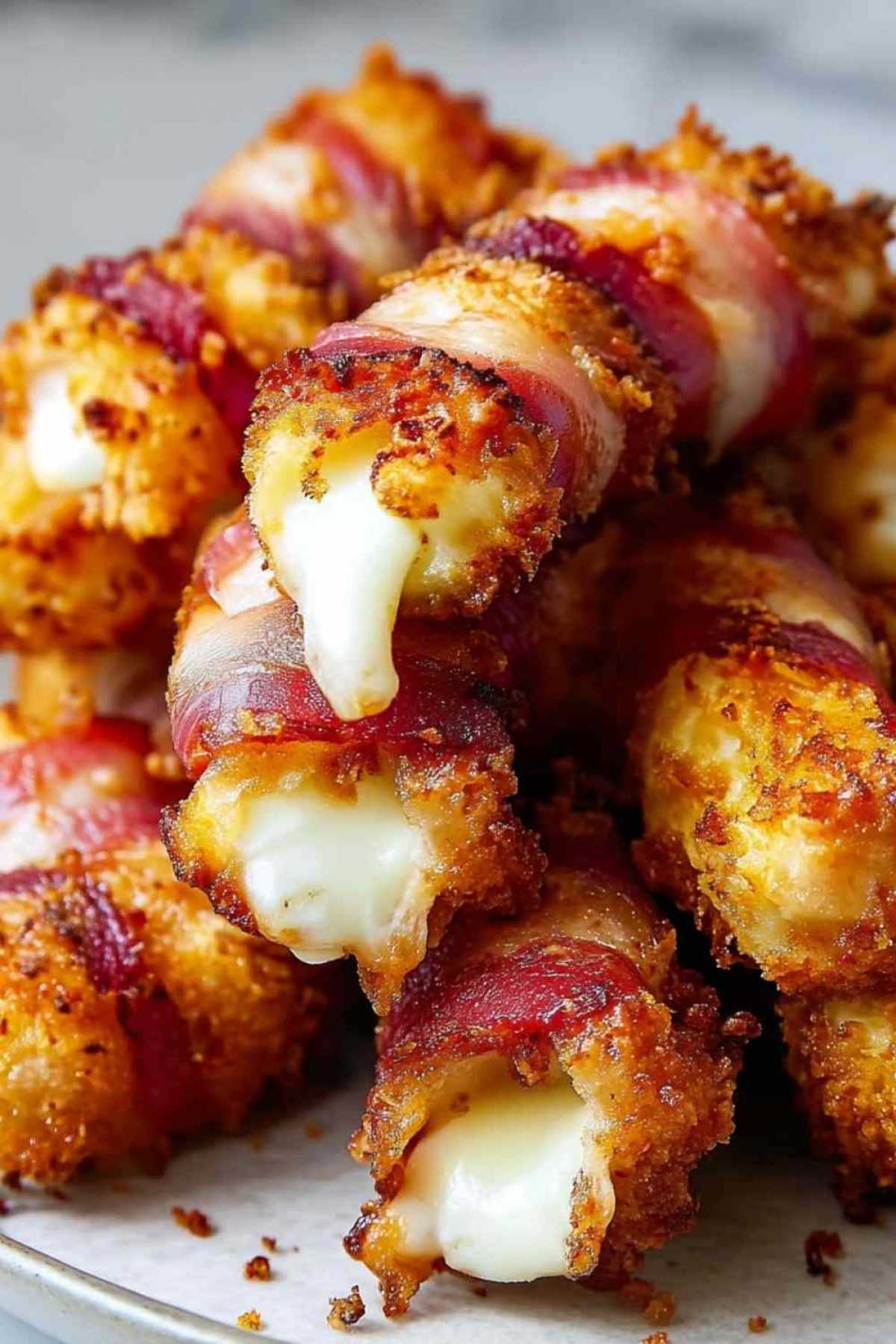 Knusprige Bacon-Mozzarella-Sticks