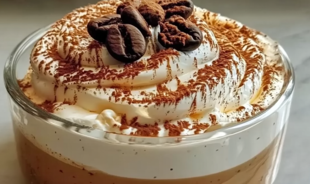 Mokkacreme mit Mascarpone in Dessertgläsern