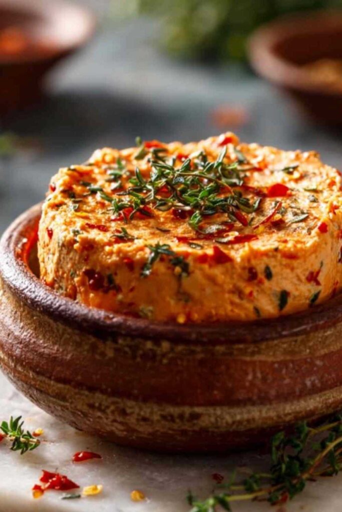 Paprika-Ziegenkäse-Aufstrich mit Thymian