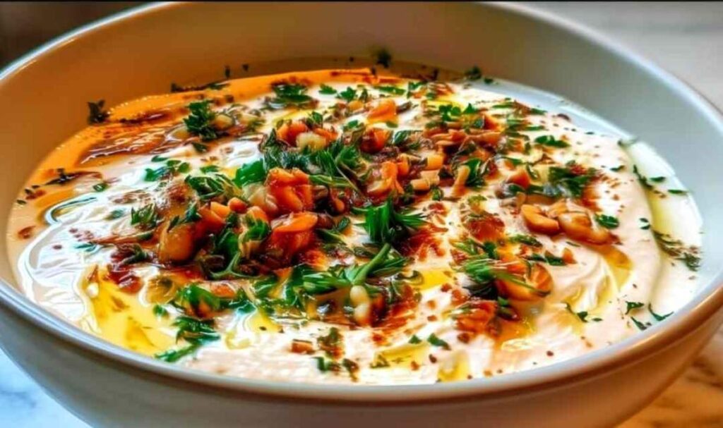 Schafskäse-Creme mit geröstetem Knoblauch