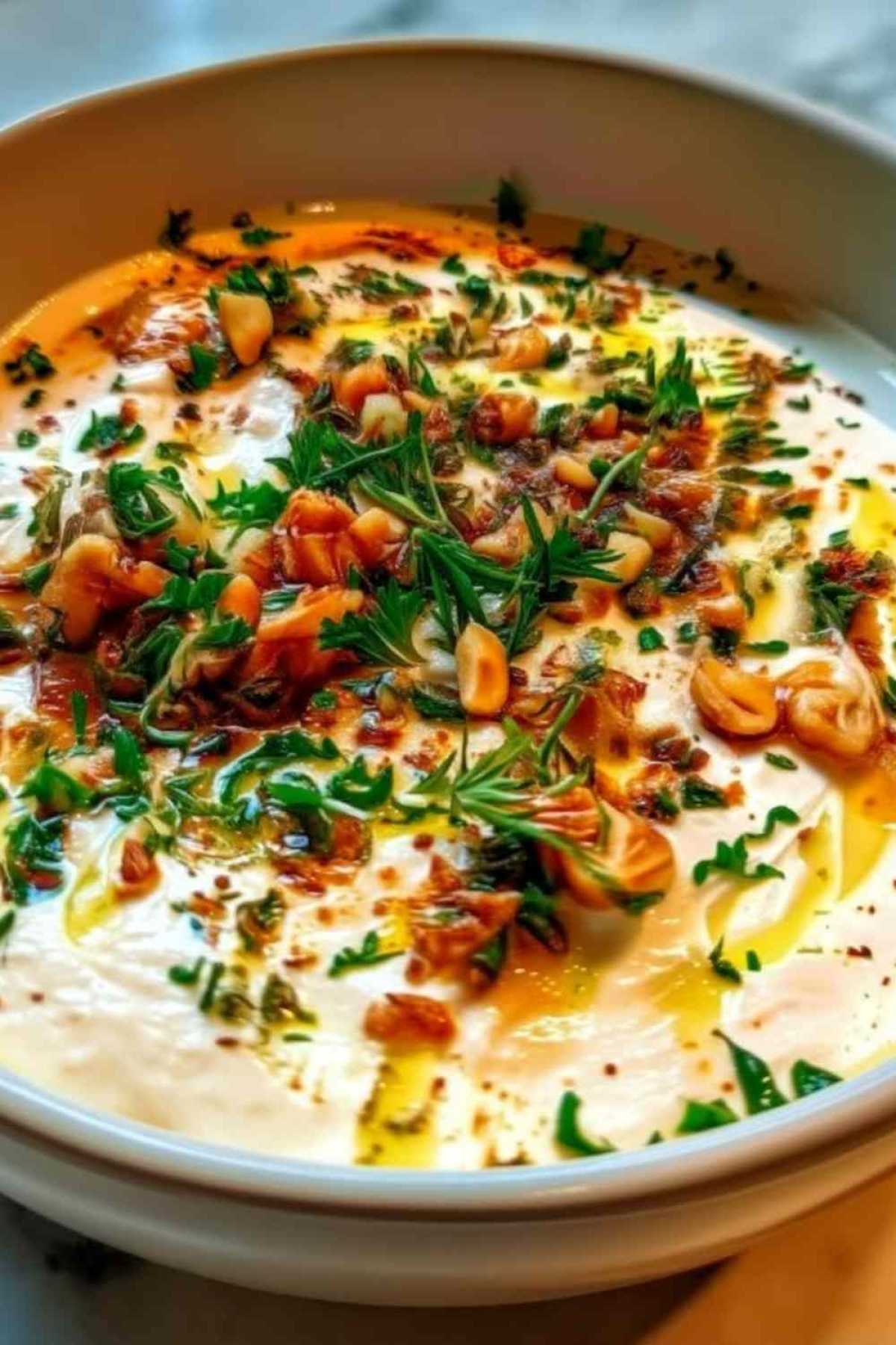 Schafskäse-Creme mit geröstetem Knoblauch