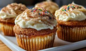 Vanille-Zimt-Cupcakes mit Cheesecake-Kern