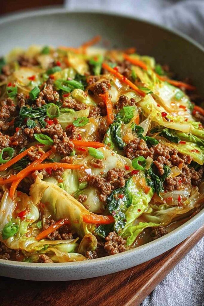 Würzige Chinakohl-Rinderhack-Pfanne