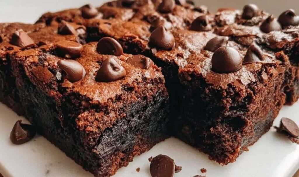 Cottage Cheese Protein Brownies frisch gebacken auf Abkühlgitter mit saftiger Schokoladentextur