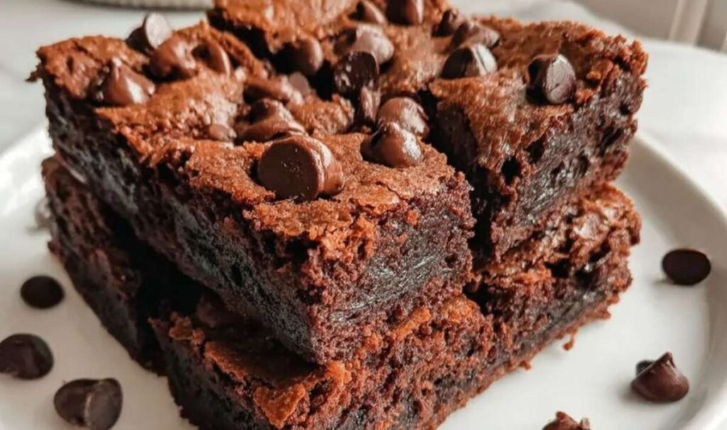 Cottage Cheese Protein Brownies frisch gebacken auf Abkühlgitter mit saftiger Schokoladentextur