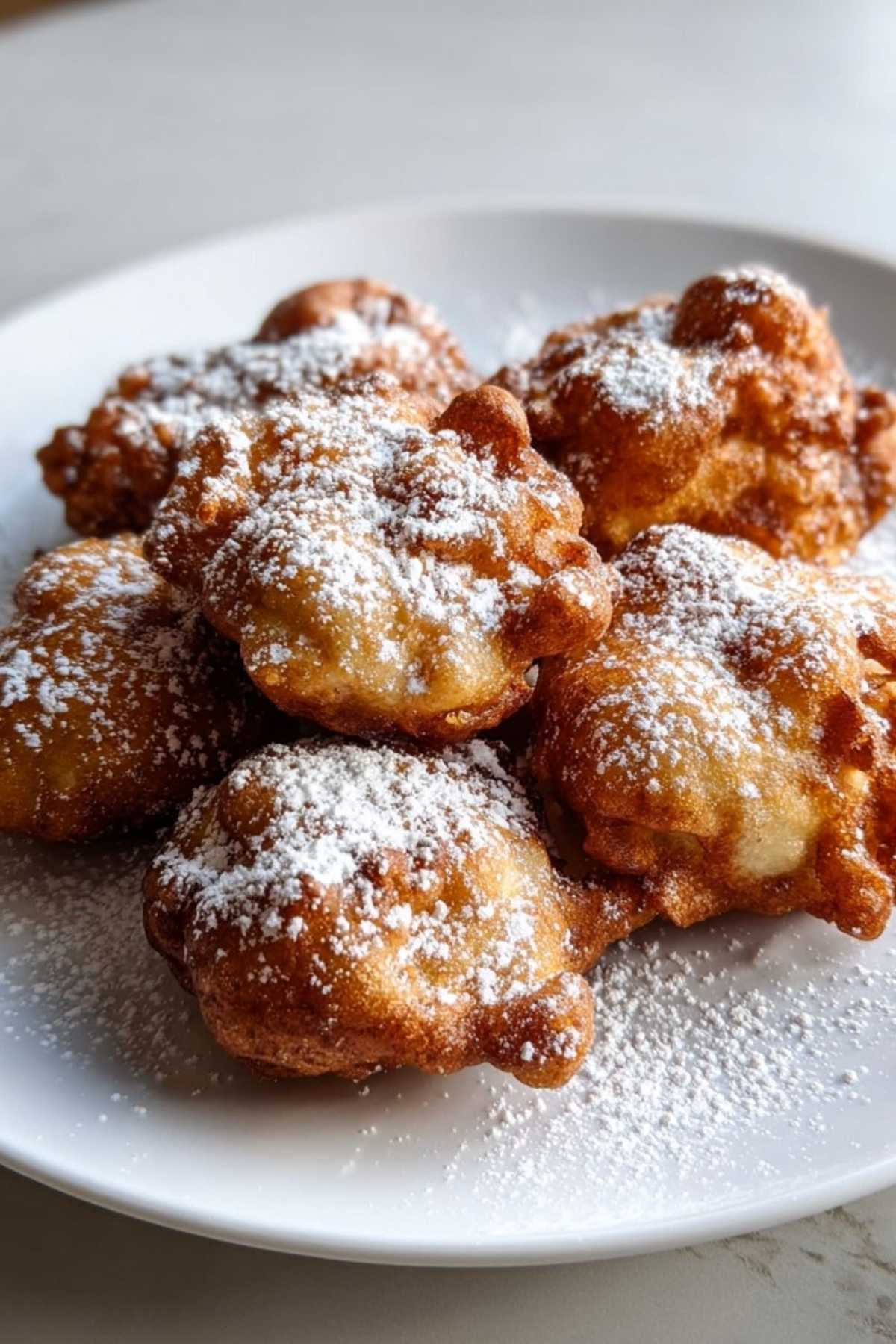 Teigportionen für Airfryer Apfelkrapfen im Korb der Heißluftfritteuse vor dem Backen