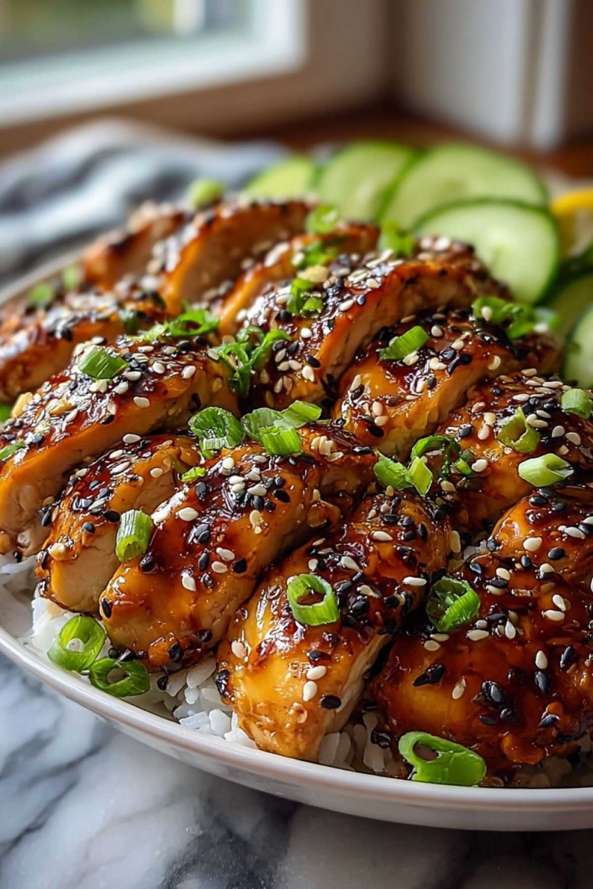 Marinierte Hähnchenstücke für Airfryer Teriyaki Hähnchen im Garkorb
