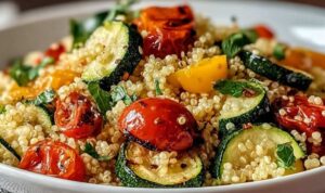 Geröstetes Gemüse auf Backblech für Röstgemüse Couscous frisch aus dem Ofen